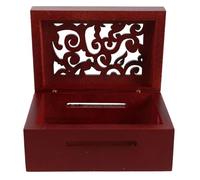 FOMIYES Boîte à Musique DIY 15 Notes en Bois Sculpté Rouge Classique, Coffret de Rangement pour Mécanisme à Manivelle, Organisateur pour Accessoires de Bricolage et Décoration Intérieure