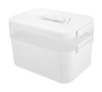 FOMIYES Boîte à Outils Manucure Double Couche Polypropylène Blanche Poignée pour Rangement Vernis et Accessoires Nail Art Usage Professionnel et Portable