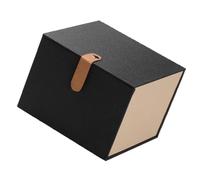 FOMIYES Boîte à Thé en Tissu Bleu Cuir, Coffret Présent 11X11X10 CM, Étui de Rangement Décoratif pour Tasses, Support de Stockage Pratique pour Mariage, Fête et Usage Quotidien