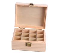 FOMIYES Boîte de Rangement en Bois pour Flacons D'huile Essentielle 12 Compartiments, Capacité Grosse, Léger, pour Voyage et Affichage Aromathérapie