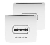 FOMIYES Boîte de Récupération de Rasoir en Fer Blanc Design Simple 2 Pcs Conteneur Léger et Sûr pour Déchets de Lames pour Salon de Coiffure ou Barbier