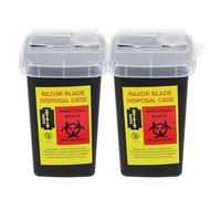 FOMIYES Boîtes de Récupération pour Lames de Rasoir Plastique 2 Pièces Compactes Couvercle Sécurisé pour Usage en Salon de Coiffure