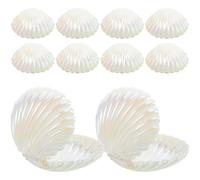 FOMIYES Boîtes Décoratives en Coquillage Blanc en Plastique Placage sous Vide, Design Compact et Élégant pour Mariage Plage, Lot de 10 Boîtes à Friandises