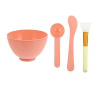 FOMIYES Bol à Masque Facial Silicone et Plastique 4 Pièces, Kit Mélangeur DIY pour Soin Visage, Bol Anti-chute Bâton D’agitation, Usage Maison et Salon de Beauté, Couleur Orange Pâle