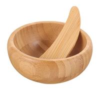 FOMIYES Bol à mélanger en bois avec tige d'agitation pour masque d'argile pour la maison, le salon de beauté, mini bol en bois