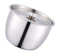 FOMIYES Bol à Mélanger Inox 201 Large 21 Cm avec Couvercle, Bol Profond Anti-éclaboussures, Accessoire la Cuisine Polyvalent pour Pâtisserie, Salade et Œufs, Ustensile Pratique