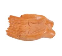 FOMIYES Bol Décoratif Bois Sculpté Main Centre de Table Artistique Plateau Multifonction pour Clés Bonbons et Objets pour Bureau et Entrée