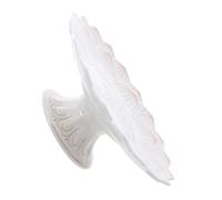 FOMIYES Bol D'offrande de Bouddha Blanc en Céramique, 7 Pouces Lotus | Finition Blanche Paisible, Relief Doré Discret, Usage Temple et Contemplation, pour Pâtisseries et Noix