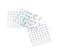 FOMIYES Boucles d'Oreilles Autocollantes Strass pour Petites Filles, 5 Feuilles Pierres Précieuses Nacrées, Stickers Visage et Ongles pour Fête et Carnaval