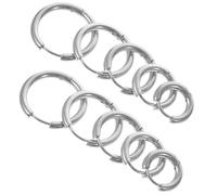 FOMIYES Boucles d'Oreilles Créoles Rondes Incurvées en Acier Inoxydable Argenté Lot de 10 Unisexes 2 Pouces Hypoallergéniques Confortables pour Sorties et Usage Quotidien