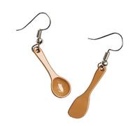 FOMIYES Boucles D'oreilles Faites Main de Cuillère Crochet, Bijou Léger et Original pour Femme, Accessoire pour Fêtes et Usage Quotidien, Couleur Café,