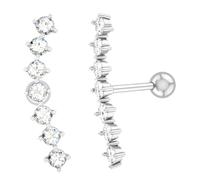 FOMIYES Boucles d'Oreilles Grimpantes pour Femmes Zircon Clous d'Oreilles Simples Confortables Design Élégant pour Toutes Occasions Longueur Modérée