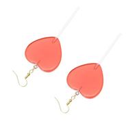 FOMIYES Boucles D'oreilles Sucettes Cœur D'amour Pendantes En Résine Plastique Rouge, Accessoires Fantaisie Femme, Style Candy Color, Légères Et Originales Pour Fête Et Usage Quotidien
