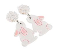 FOMIYES Boucles Oreilles Forme De Lapin Pour Pâques Clip Oreille Acrylique Léger Bijoux Insolites De Printemps De Pendantes