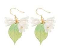 FOMIYES Boucles Oreilles Pendantes Lily Bijoux à Fleurs Bohèmes Boucles Oreilles à Pompons Forme de Pétales pour Femmes et Mariées