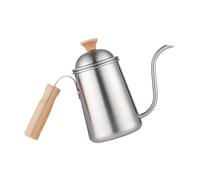 FOMIYES Bouilloire à Bec Long en Acier Inoxydable 304 Poignée en Bois Bouilloire de Camping Portable 1 PC Compatible Cuisinière Induction et Gaz pour Café et Thé en Plein Air