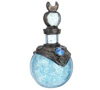 FOMIYES Bouteille Décorative Lune en Résine Bleu Scintillant, Figurine Sirène Lumineuse pour Décoration Intérieure Bureau et Voiture, Ornement de Table Créatif 1 Pièce