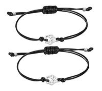 FOMIYES Bracelet Amitié Tissé Ajustable avec Breloque Patte Confortable pour Adolescents et Adultes Délicat pour Souvenir Chiens et Chats