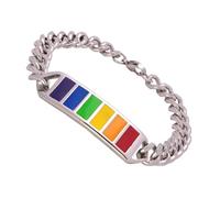 FOMIYES Bracelet Arc-en-ciel En Acier Inoxydable Titanium, Simple Et Coloré, Unisexe Pour Communauté Lgbtq, Style Minimaliste, Taille Moyenne, Usage Quotidien Et Événement Festif