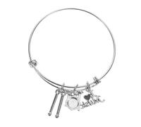 FOMIYES Bracelet Batterie Acier Inoxydable pour de Musique Tambour et Pendentif Baguette Durable pour Musiciens et Fans de Performances