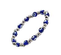 FOMIYES Bracelet Chaîne en Perles de Cristal le Mauvais Œil Bracelet Extensible pour Femmes Hommes Garçons et Filles Accessoire de Poignet pour Fêtes Usage Quotidien Taille Unique