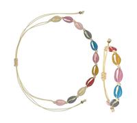 FOMIYES Bracelet Coquillage Fait Main en Perles Colorées pour Femmes Bijoux Été Élégants Accessoire de Plage Taille Unique Bracelet à Breloques