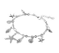 FOMIYES Bracelet de Cheville Océan Ajustable en Alliage Léger pour Femmes et Filles, Style Été Plage Pendentifs Coquillage et Étoile de Mer, Bijou D’été