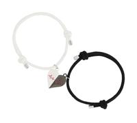 FOMIYES Bracelet de Couple Ajustable 1 Paire Noir et Blanc Breloque Magnétique Argentée, Bracelet pour Amoureux et Amis, Bijou Décoratif Symbolisant L’amour et L’amitié Éternelle, Présent