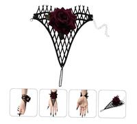 FOMIYES Bracelet Floral Ajustable pour Femme et Adolescentes Charme Rose Élégant pour Anniversaire Saint Valentin et Fête des Mères Accessoire Mode Noir