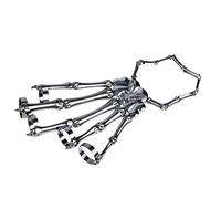 FOMIYES Bracelet Main Squelette Crâne Avec Anneau Bracelet Jonc Halloween Ajustable Doigts Unisexe Décoration Punk Bijoux