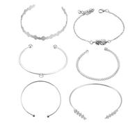 FOMIYES Bracelet Manchette Femme Ananas Et Épi De Blé, Lot 6 Pièces, Métal Doré, Ajustable, Style Bohème, Bijoux De Poignet Pour Sorties Et Fêtes, Présent Féminin