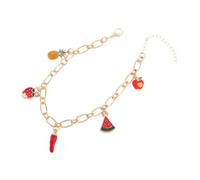 FOMIYES Bracelet Pendentif Aux Fruits Fruit Porte-clés Bracelet Pour Femme Collier De Chaîne De Trombone Collier Sucette Pendentifs Fraise Alliage