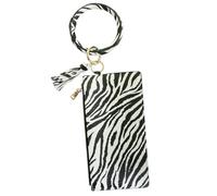 FOMIYES Bracelet Porte-Clés en Cuir PU Multifonction Paquet à Main Porte-Monnaie Compact 1 Pièce Design Zebra pour Voyage et Usage Quotidien