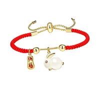 FOMIYES Bracelet Rouge Signe Du Lapin Ajustable Pour Année Du Lapin Corde De Traditionnelle Pour Femme Et Fille Protection Et Au Quotidien