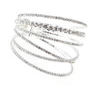 FOMIYES Bracelet Scintillant à Paillettes de Main Élégant Inoxydable pour Femme Accessoire de Mode Irrégulier et Décoratif