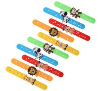 FOMIYES Bracelets à Claquer Animaux en Silicone, 10 Pièces, Bracelets Ludiques pour Garçon et Filles et Fêtes, Présents Invités Originaux et Colorés, Jouets Amusants Savane Jungle