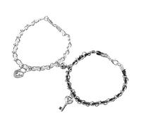 FOMIYES Bracelets Assortis Pour Couples Paire De Bracelets Décoratifs En Acier Inoxydable Avec Serrure À Clé Pour Femmes