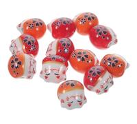 FOMIYES Breloques en Céramique Chat Amulette 12 Pièces DIY Perles Décoratives pour Bracelets Colliers Boucles D’Oreilles Couleurs Rouge et Orange Accessoires Bijoux Faits Main pour