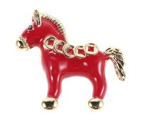 FOMIYES Broche Cheval en Cuivre Rouge Zodiacale, Épingle Décorative Vintage, Badge pour Femmes, Accessoire Chance pour Fêtes, Mariage et Événements Extérieurs, Figurine Artisanale