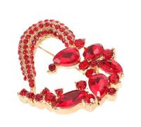 FOMIYES Broche Cœur Rouge en Métal Cristaux Sertis à la Main Petite Taille Délicate Broche Saint-Valentin pour Manteaux Foulards et Cérémonies Bijoux Femme Mariage et Amour