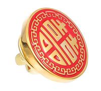 FOMIYES Broche de Poitrine en Cuivre Doré Rond Épingle à Poitrine de Style Chinois avec Symbole de Décoration Mariage pour Témoin et Meilleur Homme 1 Pièce Accessoire Vestimentaire