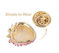 FOMIYES Broche fraise pour femmes et filles, jolie broche en émail, motif fruit, pour vêtements, sacs à dos, sacs, mode, épinglette, accessoires, bijoux, rose