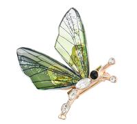 FOMIYES Broche Libellule or Mariage Épingle Bijoux Libellule Broche De Libellule Badge Perlé Broche En Strass Vêtements Broches Libellule Goupille D'écharpe Broche Métallique Alliage Vert