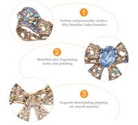 FOMIYES Broche Nœud Bleu de Cristaux Boucle Écharpe Décoration Vêtement pour Femmes et Occasions Spéciales