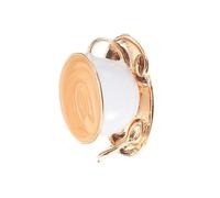 FOMIYES Broche Vintage Émaillée Forme de Tasse à Café Blanche Clip Décoratif pour Pulls et Robes Accessoire Élégant pour Parfait pour Fêtes et Usage