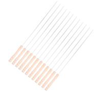 FOMIYES Brochette de barbecue en acier inoxydable 12pcs avec manches en bois, bâtonnets pour barbecue, poignées anti-brûlure, pour viande et légumes, usage barbecue extérieur et dîner en