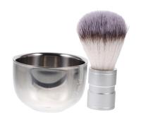FOMIYES Brosse Rasage Nylon avec Bol Mug Inox Double Couche Isolant Traditionnel pour Barbe Nettoyage et Mousse Facile Couleur Aléatoire Couleur Aléatoire