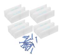 FOMIYES Butée de Porte de Coulissante Blanche Ensemble 4 Pièces 4 Vis Guide Inférieur et Rail de Guidage de Porte Pièces de Rechange pour Salle de Bain Montage Simple et Résistant