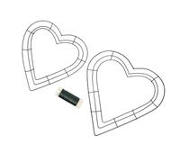 FOMIYES Cadre de Couronne en Métal de Cœur Noir 25 Cm X 10 Pouces, Fil de Fer Vert 35 M pour Décoration DIY, Kit Couronne de Noël et Guirlande de Porte, Accessoires pour Artisanat Maison