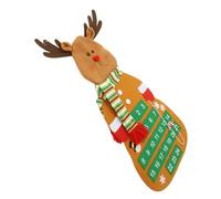 FOMIYES Calendrier de L'avent Forme Élan à Suspendre en Feutre Marron avec Poches Numérotées, Décompte Interactif Décoration Classique pour Noël pour Porte ou Mur